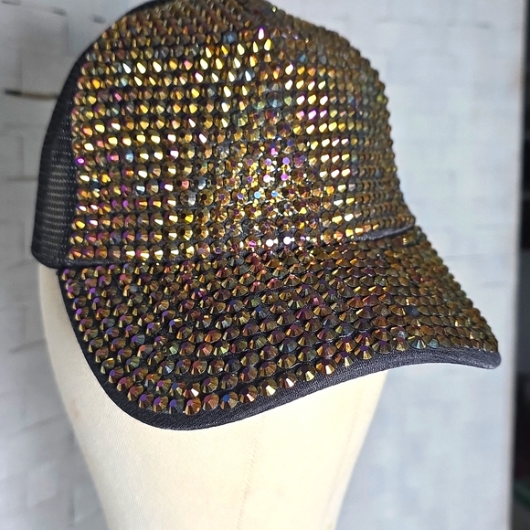Rhinestone Cap Net Cap - Picture 1 of 6